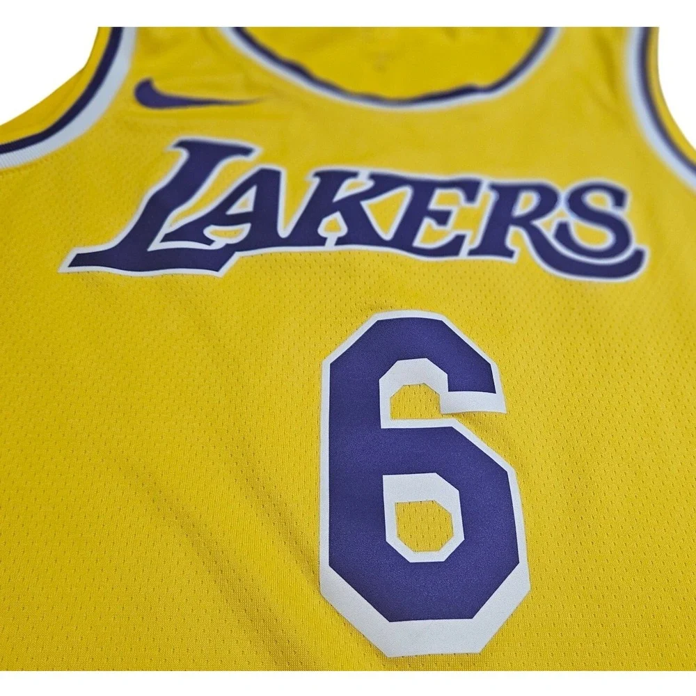 Nike LeBron James Los Angeles Lakers Jersey Yellow Swingman Icon Edition Large